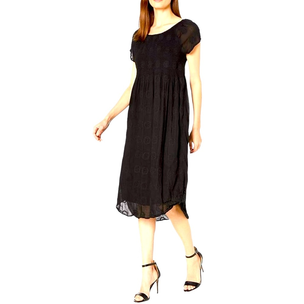 Velvet by Graham & Spencer Women's Mandala Embroidered Gauze Midi Dress